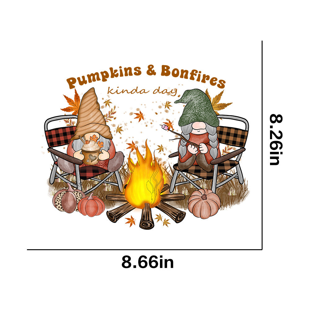 Wholesale 10pcs/pack Golden Autumn Pumpkin T-shirt Thermal Transfer Hot Stamping